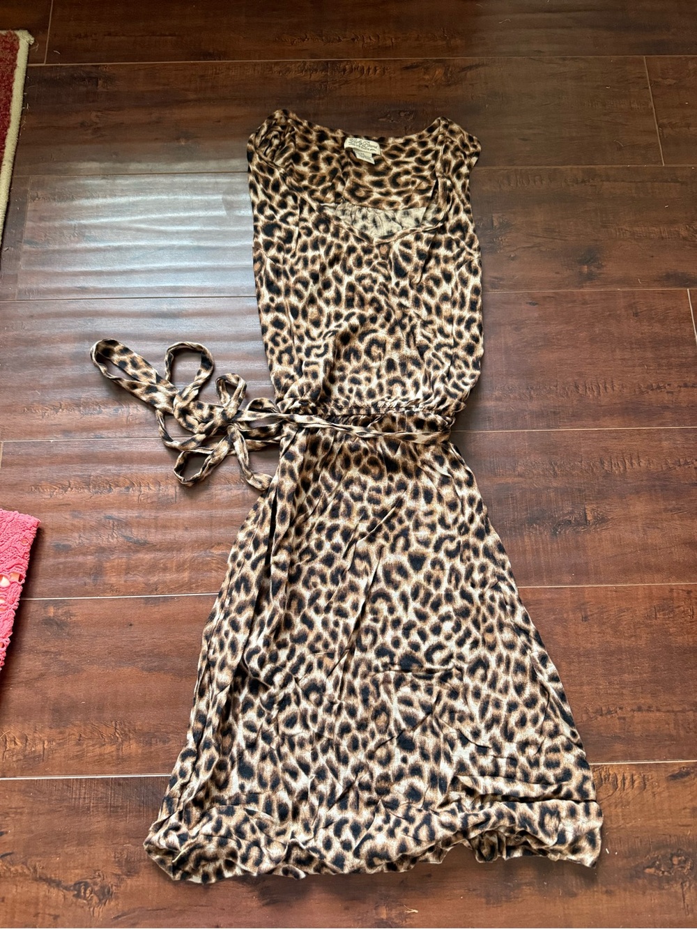 Lucky Brand Leopard-Print Midi Dress in Brown and Tan